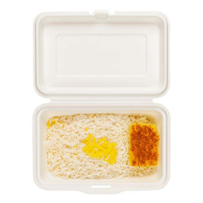 NazifDish - Bagasse(SugerCane) Biodegradable, 1000 ml Clamshell Box