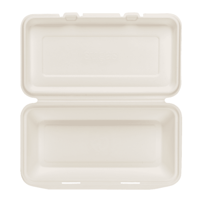 Bagasse(SugerCane) Biodegradable, 1200 ml Clamshell Box-01