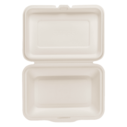 NazifDish-Bagasse(SugerCane) Biodegradable, 800 ml Clamshell Box