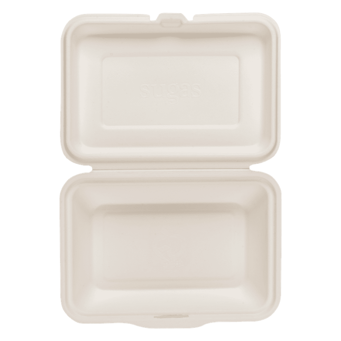 NazifDish-Bagasse(SugerCane) Biodegradable, 800 ml Clamshell Box